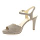 Pao Nu pieds cuir velours taupe