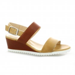 Pao Nu pieds cuir camel