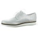 Elizabeth stuart Derby cuir laminé blanc