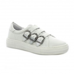 Exit Baskets cuir blanc