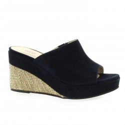 Vidi studio Mules cuir velours marine