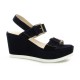 Vidi studio Nu pieds cuir velours marine