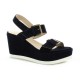 Vidi studio Nu pieds cuir velours marine