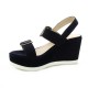 Vidi studio Nu pieds cuir velours marine