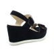 Vidi studio Nu pieds cuir velours marine