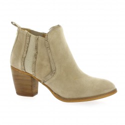 Alpe Boots cuir velours beige