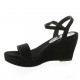 Nu pieds cuir velours noir Elizabeth stuart