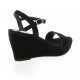 Nu pieds cuir velours noir Elizabeth stuart