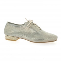 Pao Derby cuir laminé beige