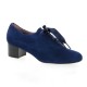 Pao Derby cuir velours bleu