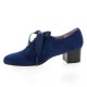 Pao Derby cuir velours bleu