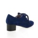 Pao Derby cuir velours bleu