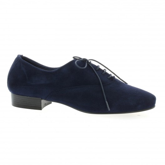 Pao Derby cuir velours marine