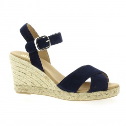 Pao Escarpins cuir velours marine