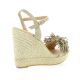 Pao Espadrille cuir velours taupe
