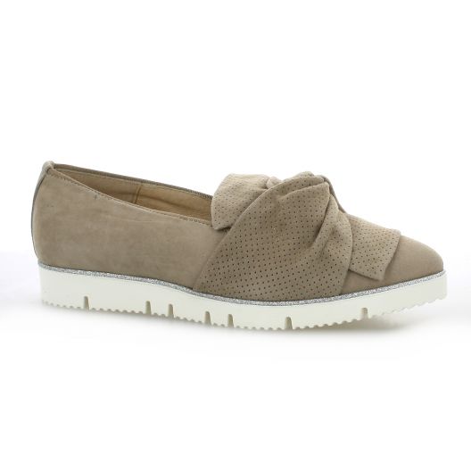 Alpe Mocassins cuir velours taupe