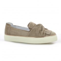 Alpe Mocassins cuir velours taupe