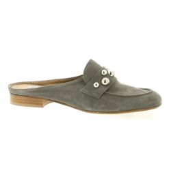 Pao Mules cuir velours gris