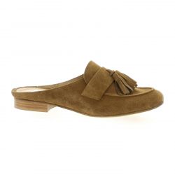 Pao Mules cuir velours cognac