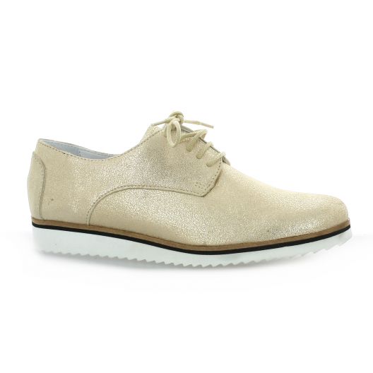 Elizabeth stuart Derby cuir laminé sable