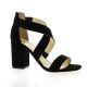 Pao Nu pieds cuir velours noir