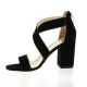 Pao Nu pieds cuir velours noir