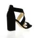 Pao Nu pieds cuir velours noir