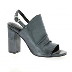 Pao Nu pieds cuir laminé anthracite