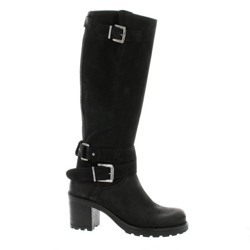 bottes en nubuck noir