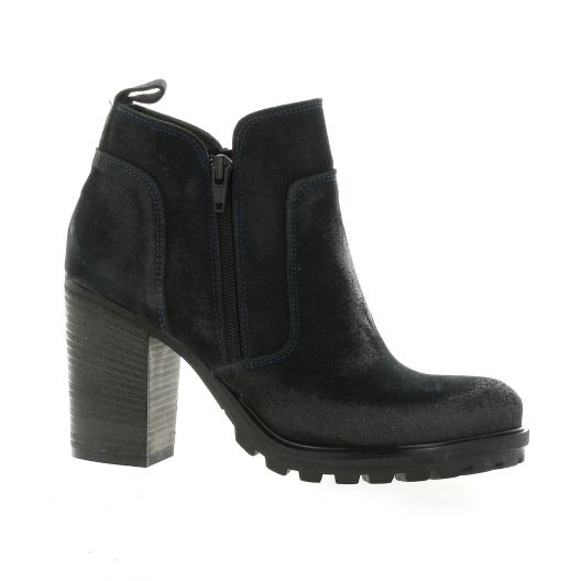 Pao Boots cuir velours marine