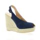 Clara duran Espadrille cuir velours marine