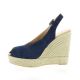 Clara duran Espadrille cuir velours marine