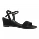 Elizabeth stuart Nu pieds cuir velours noir