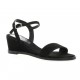 Elizabeth stuart Nu pieds cuir velours noir