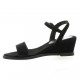 Elizabeth stuart Nu pieds cuir velours noir