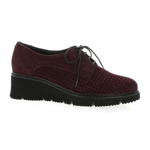 Mitica Derby cuir velours bordeaux