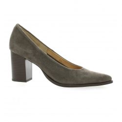 Vidi studio Escarpins cuir velours taupe