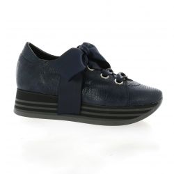 Benoite c Baskets cuir python marine