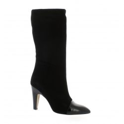 Fremilu Bottes cuir velours noir