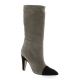 Fremilu Bottes cuir velours noir/taupe