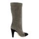 Fremilu Bottes cuir velours noir/taupe