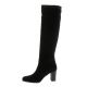 Fremilu Bottes cuir velours noir