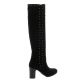 Fremilu Bottes cuir velours noir