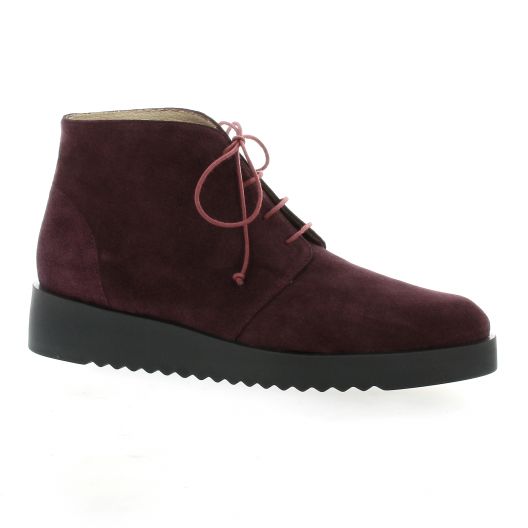 Brenda zaro Boots cuir velours bordeaux