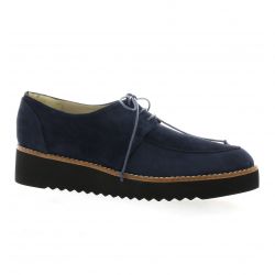 Brenda zaro Derby cuir velours marine