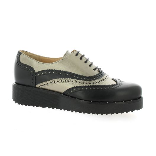 Vidi studio Derby cuir noir/or