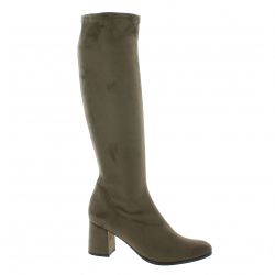 Elizabeth stuart Bottes cuir velours taupe