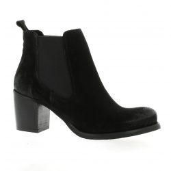 Pao Boots cuir velours noir