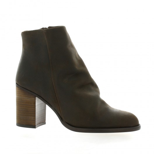 Chio Boots cuir nubuck marron