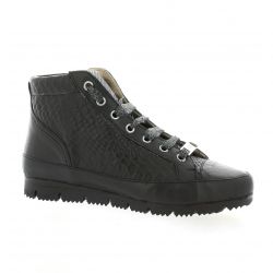 G-max Baskets cuir serpent noir